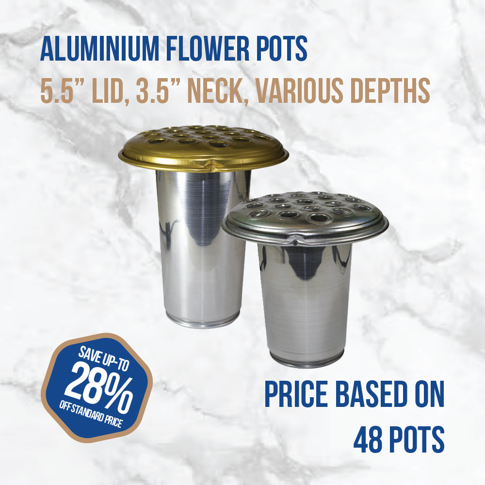 Polished Aluminium Flower Containers - Box 48 Pots